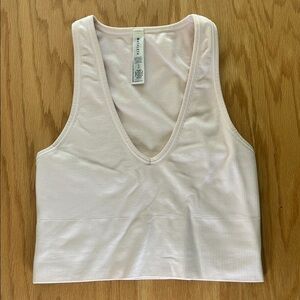 Athleta Pale Pink Ribbed Crop Top